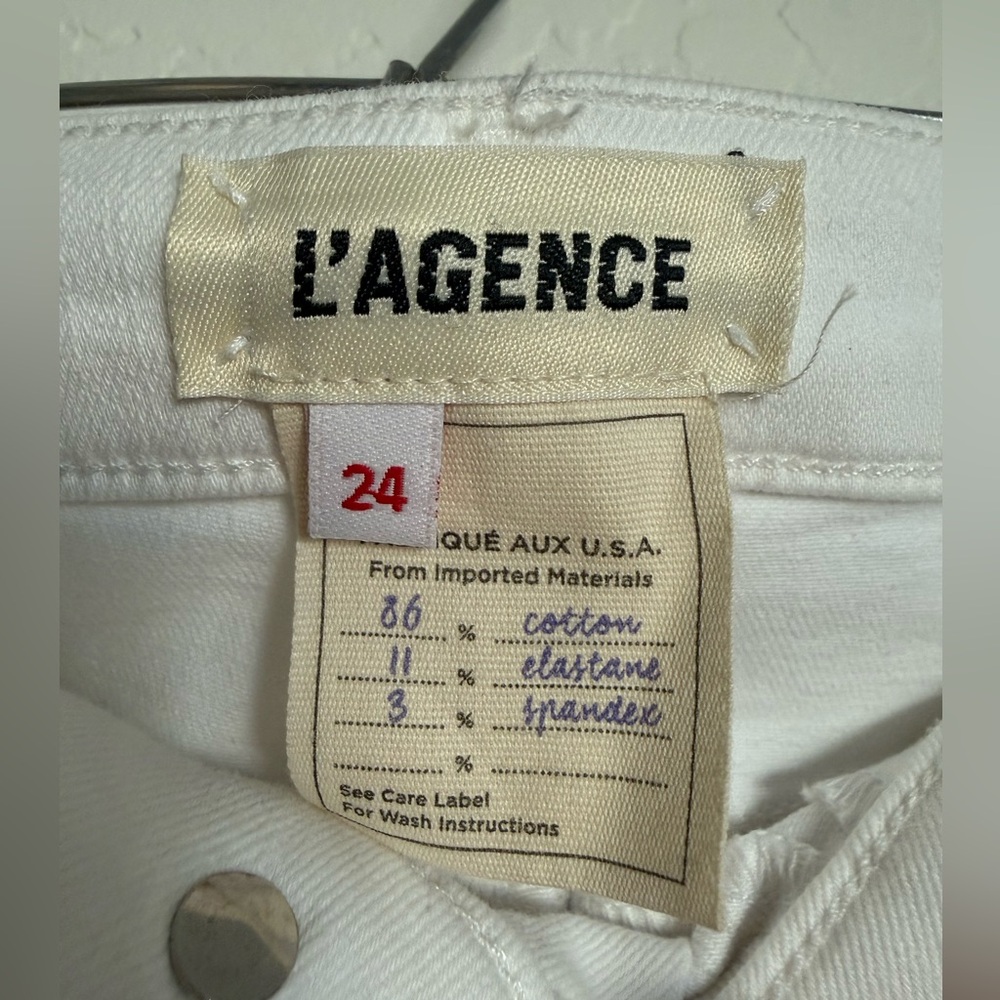 L’AGENCE Josie Women's White High Rise Skinny Jeans - 24 - Picture 7 of 8